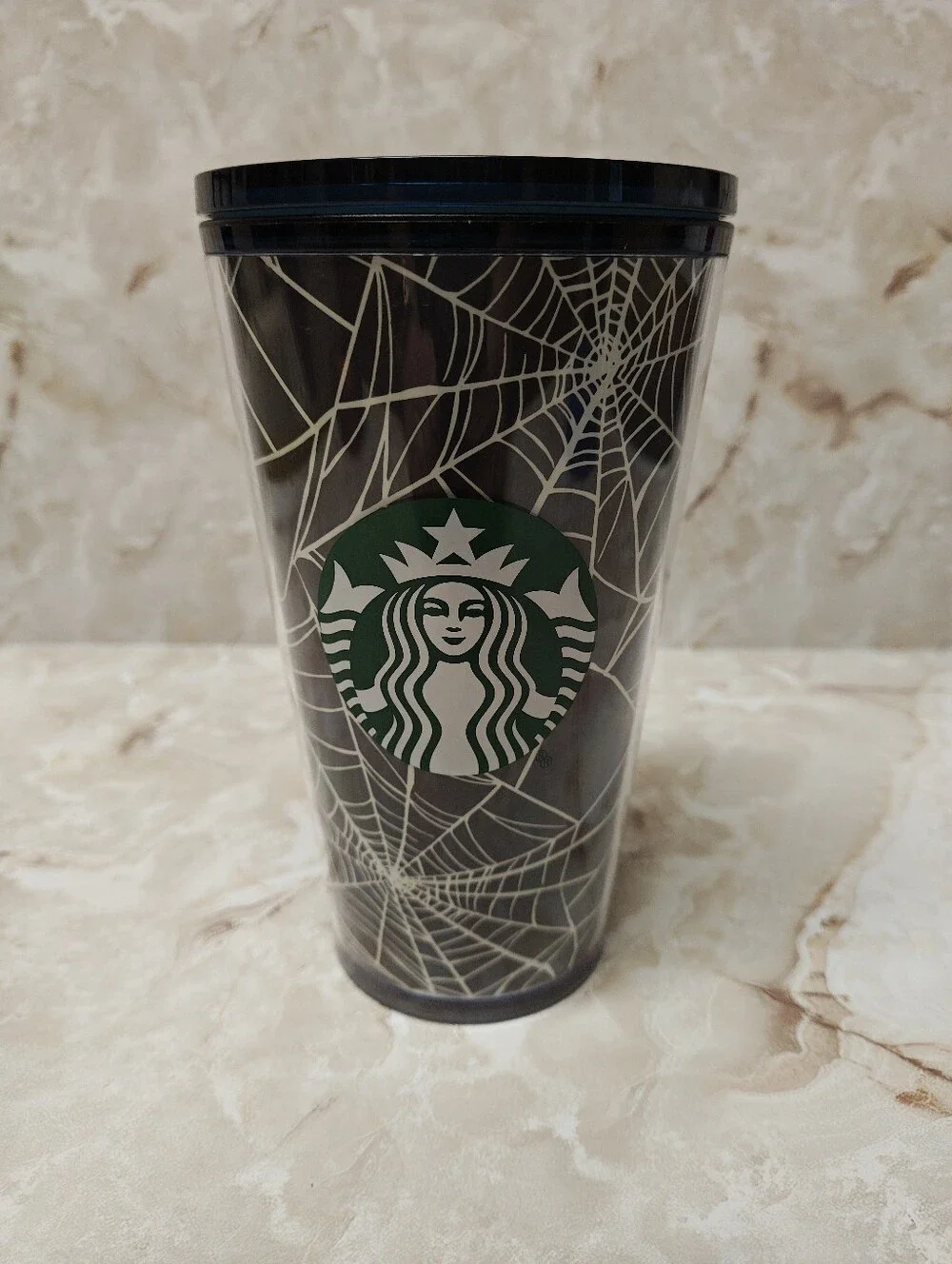 Starbucks Halloween 2021 Spider Web Cup 16 oz Tumbler Glow in Dark No Straw